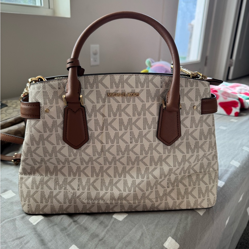 Michael Kors Tan and Brown Satchel